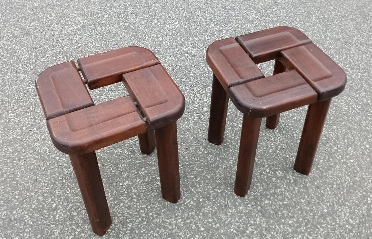 Finnische Hocker von Olof Ottelin, 1958, 2er Set - Wood - 1950s