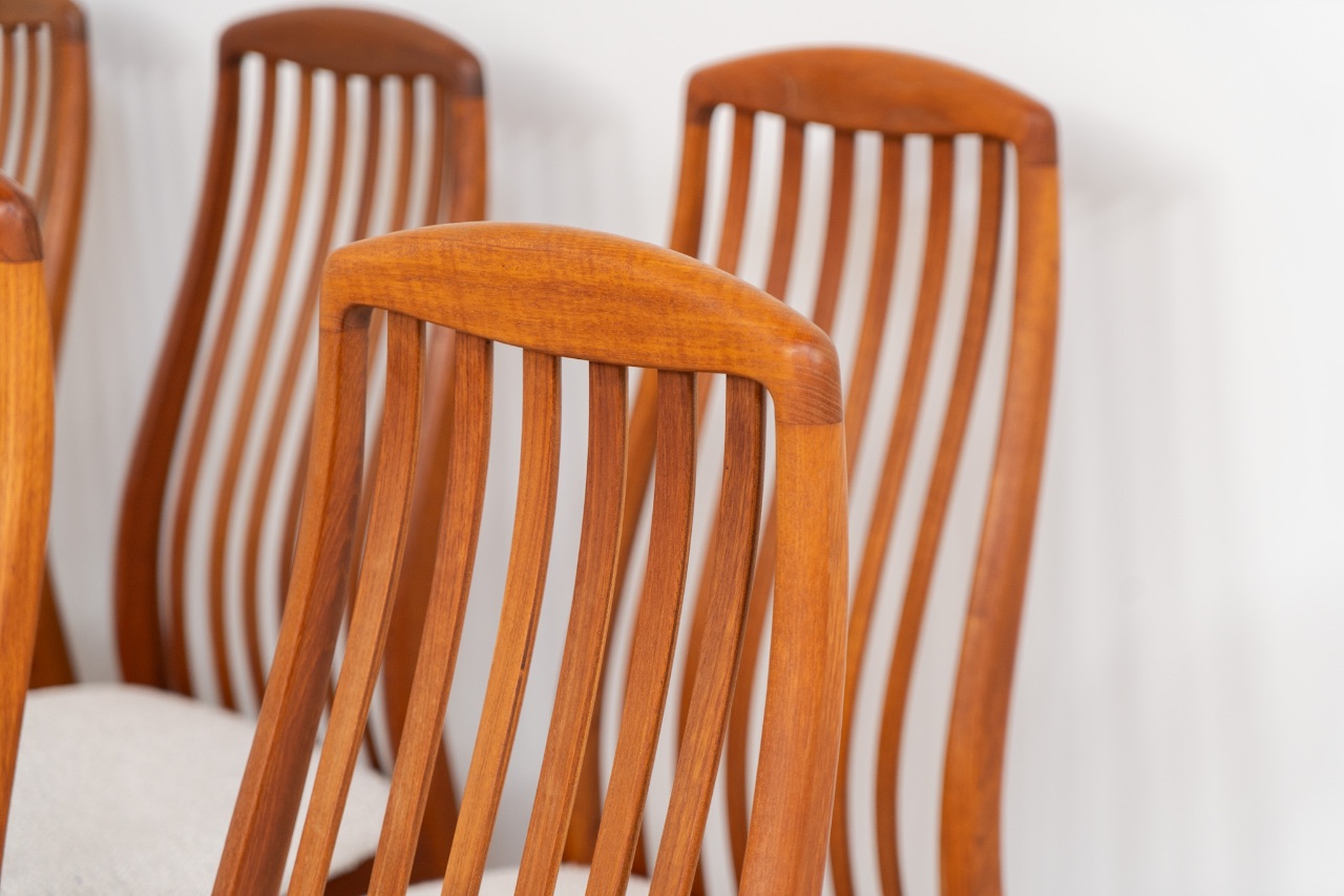 Set of 10 dining chairs by Kai Kristiansen for Schou Andersen (Denmark, 1950s). - Wood - 1960s