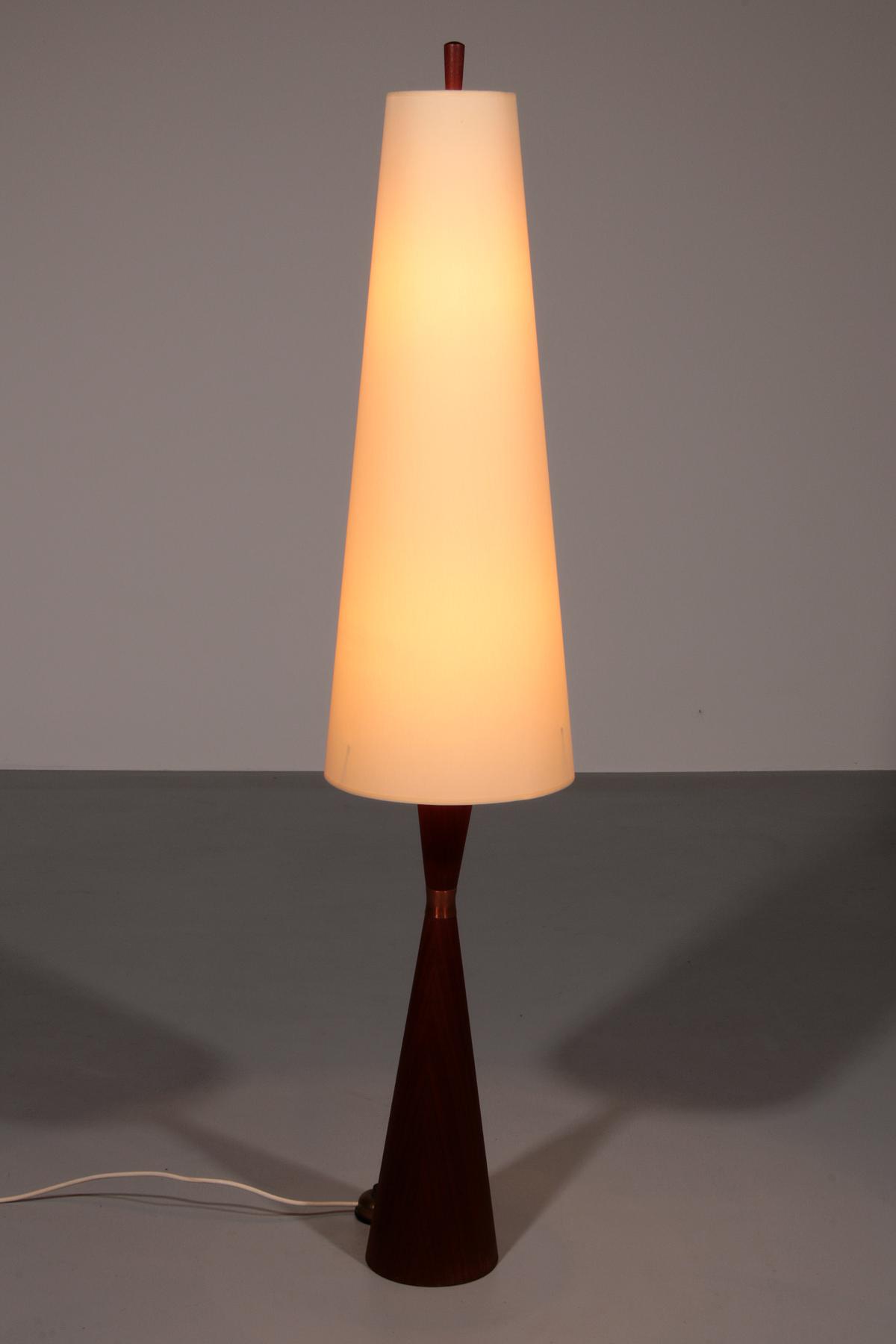 Teak Floor Lamp with Fabric Shade from Parker Knoll, 1960s - Wood - 1960s