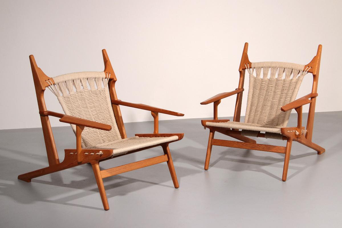 Martin Godsk MG35 Lounge Chair Set - Handcrafted Danish Design - Fabric - 1990s