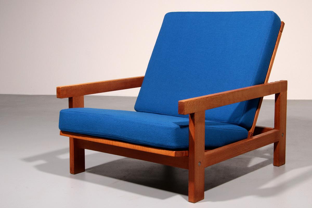 Hans J Wegner GE421 Getama Oak Recliner with Adjustable Backrest - Wood - 1960s