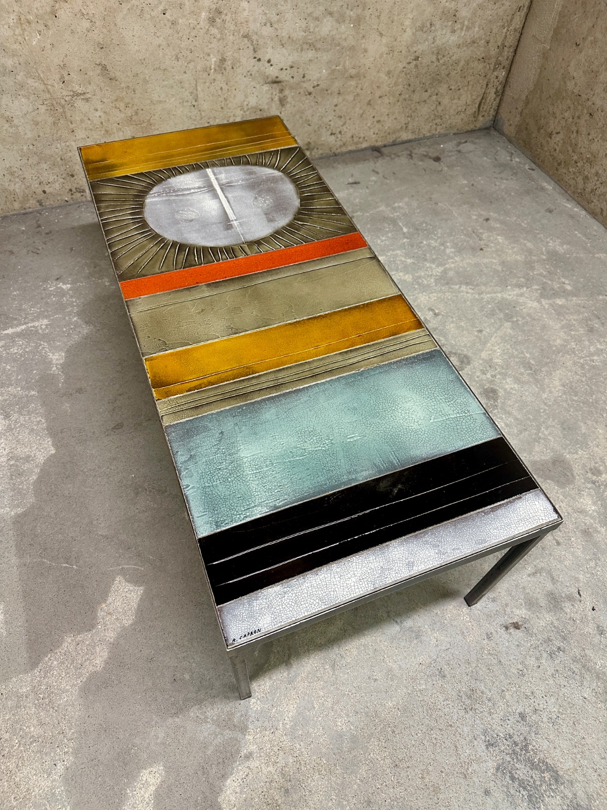 Grande table soleil de Capron - Ceramic - 1960s