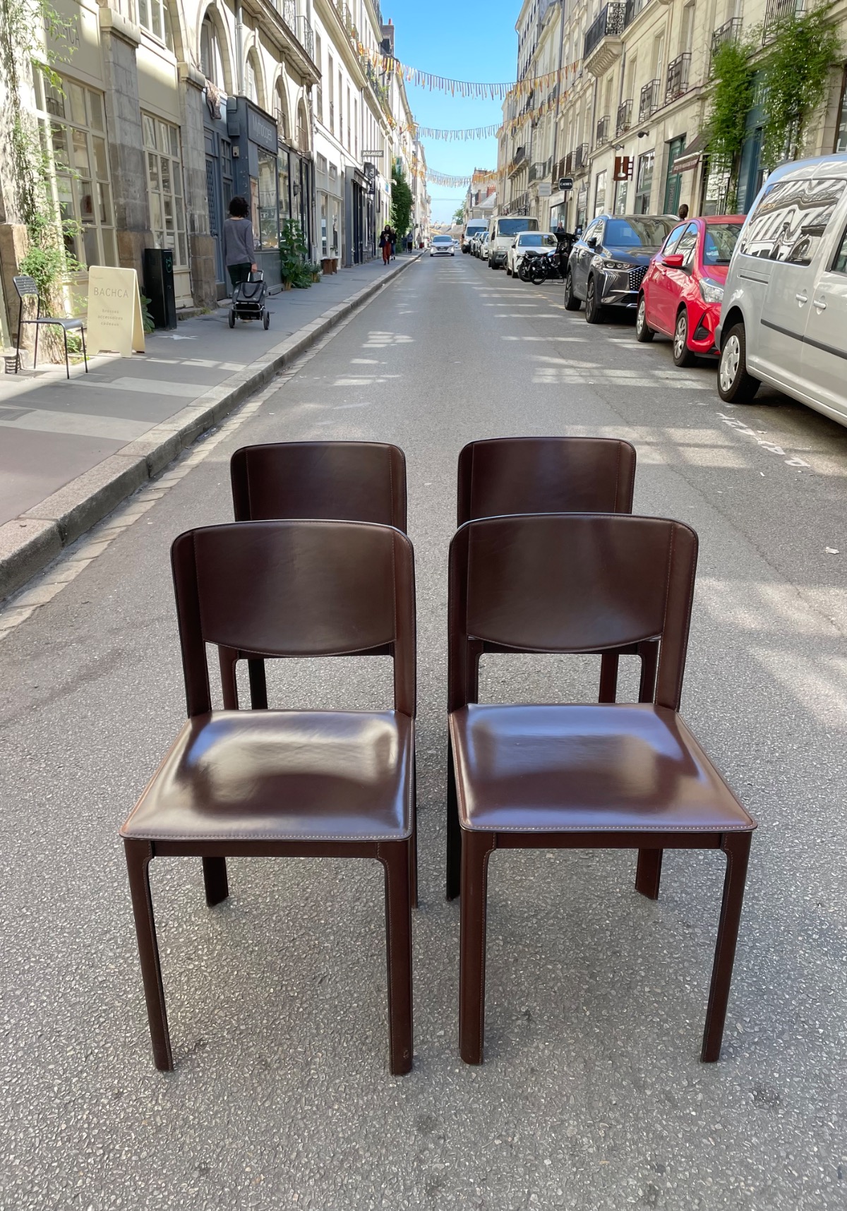 4x chaises cuir Matteo Grassi - Leather - 1980s