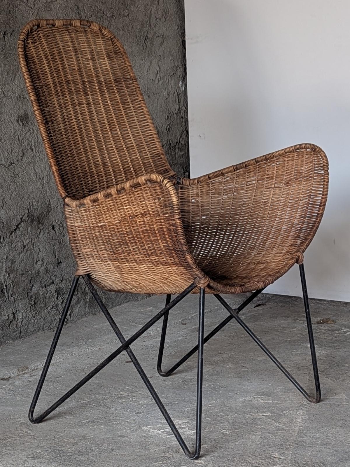 Fauteuil Raoul Guys - Rotin - Années 50