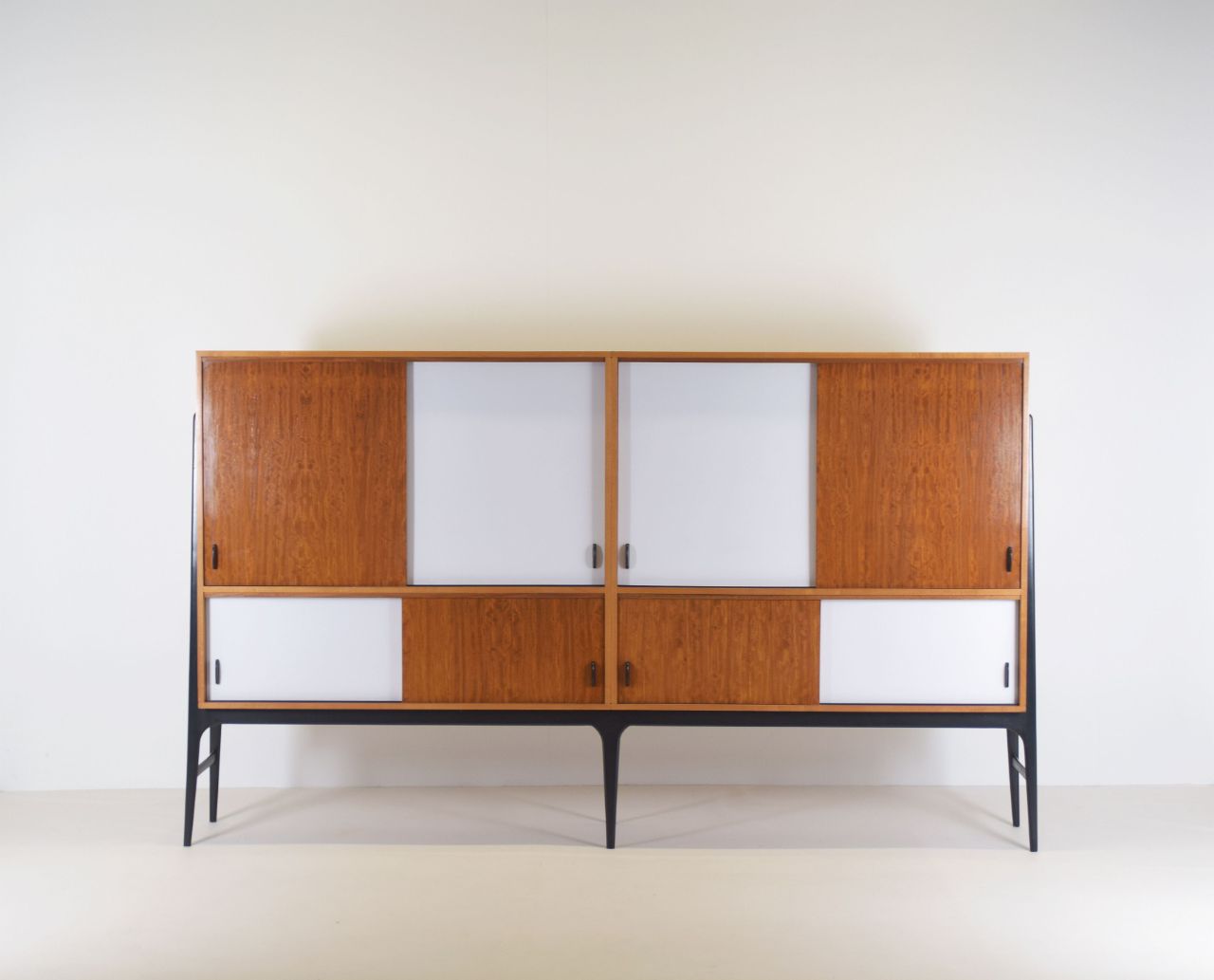 Vintage highboard designed by Alfred Hendrickx in the 1950s. This