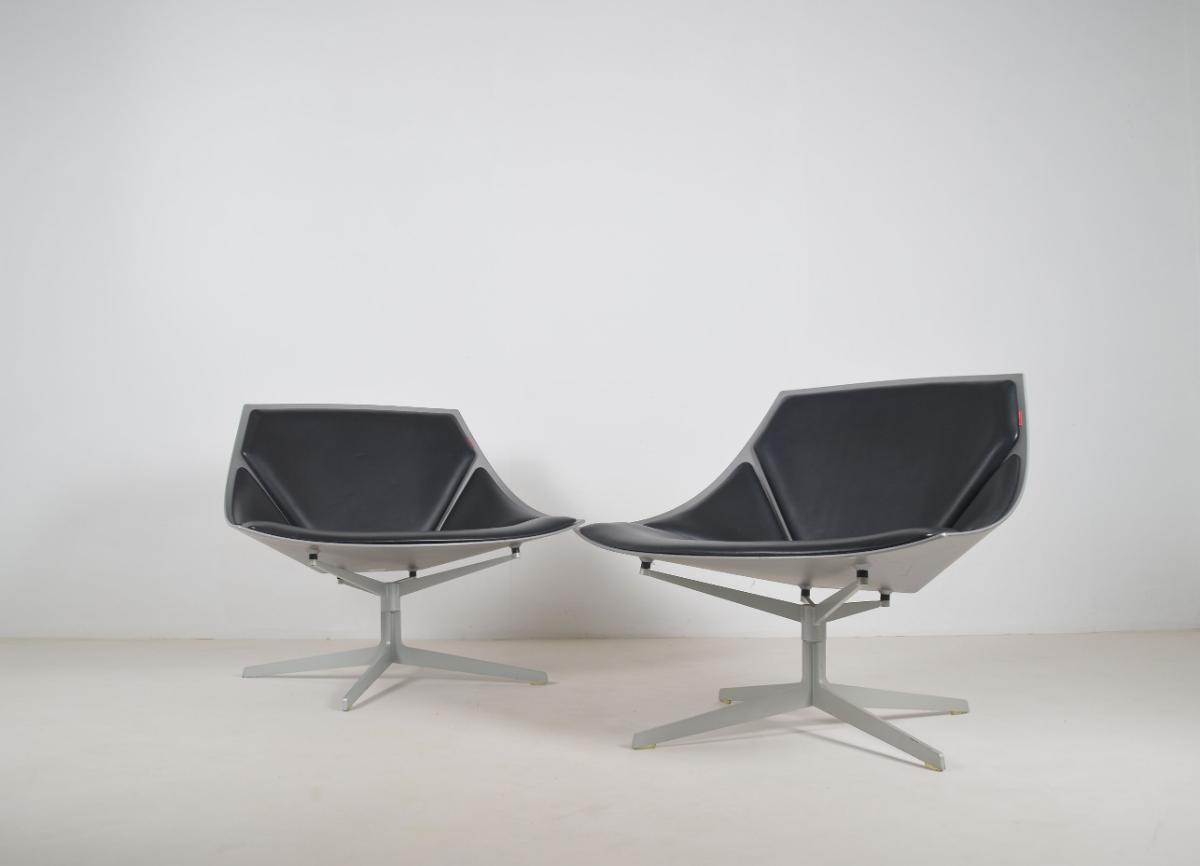 Set Space lounge chairs designed by Jehs + Laub for Fritz Hansen, 2007 - Cuir - Années 2000