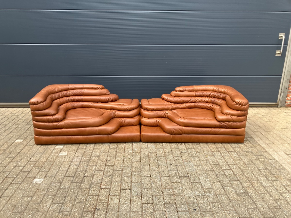 2x De Sede Terrazza en cuir Cognac