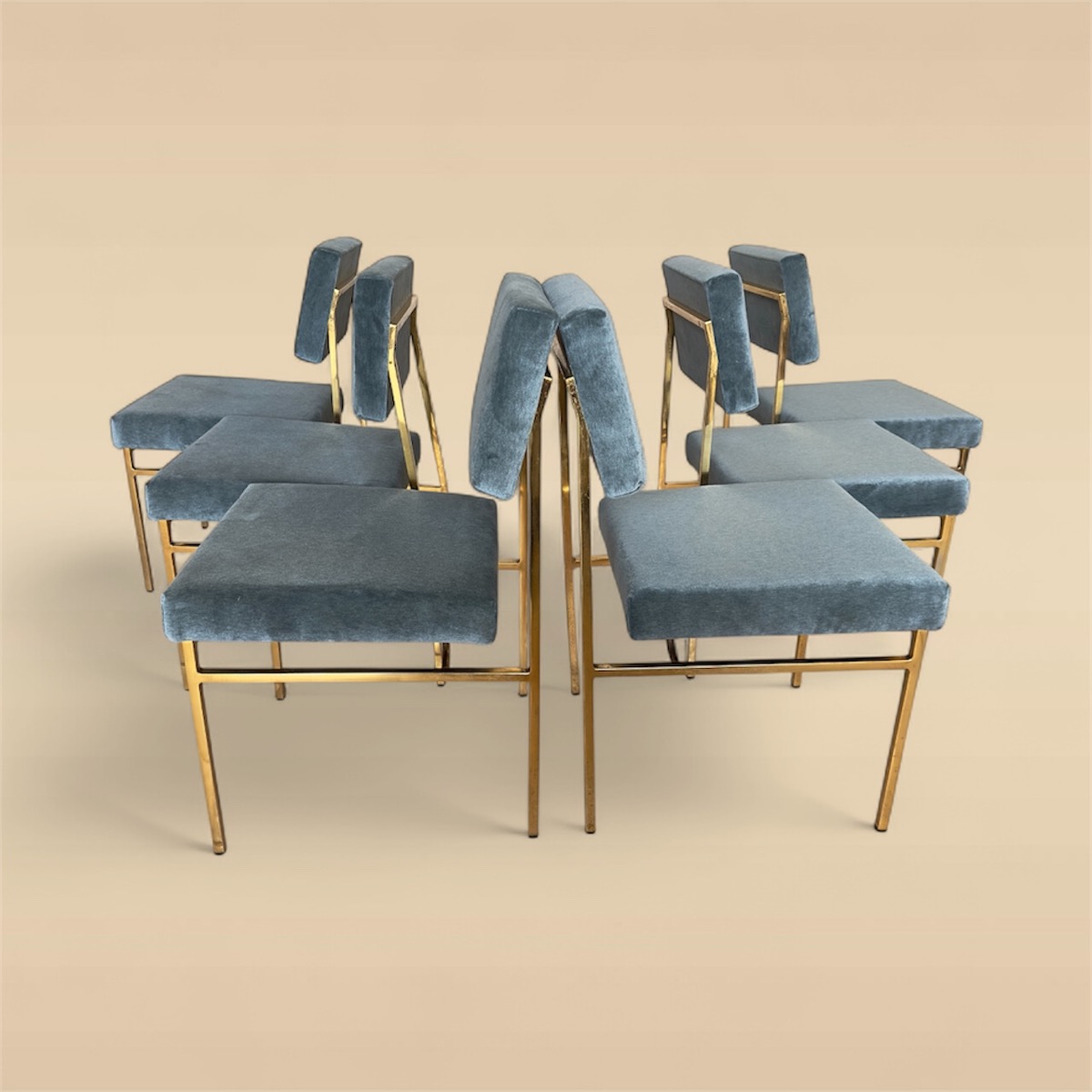 Chaises P60 Philippon Lecoq - Laiton - Années 60