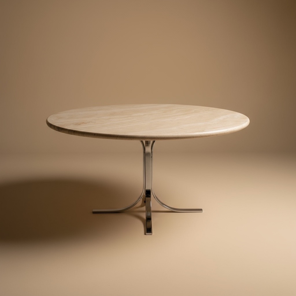 table travertin - Marbre - Années 80