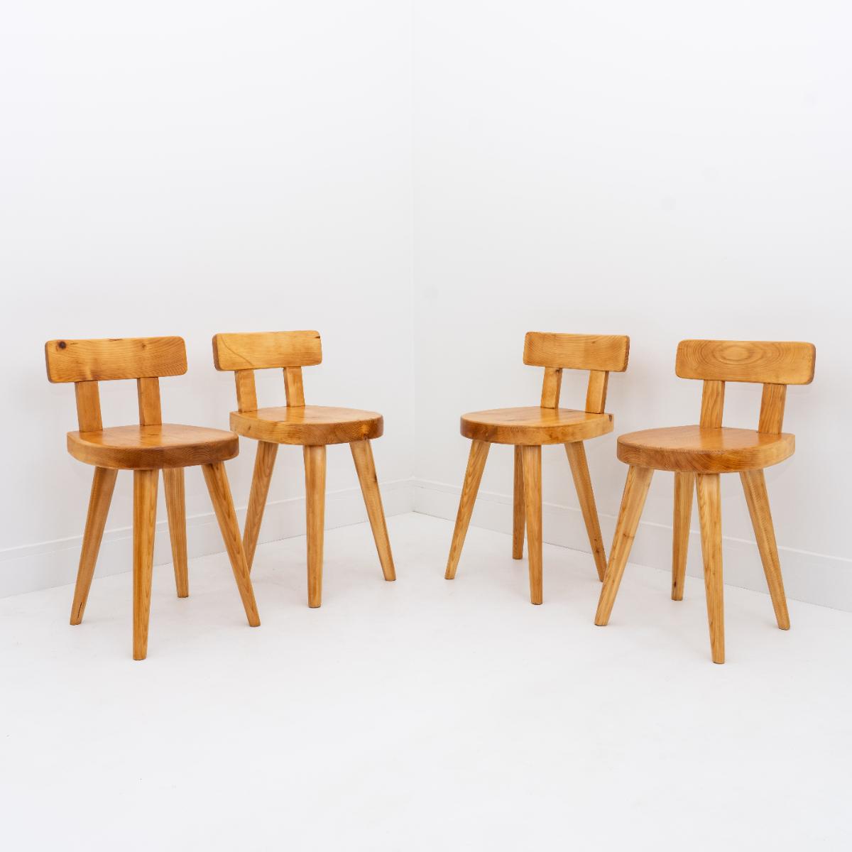 Suite de quatre chaises modèle "Méribel" par Christian DURUPT - Wood - 1960s
