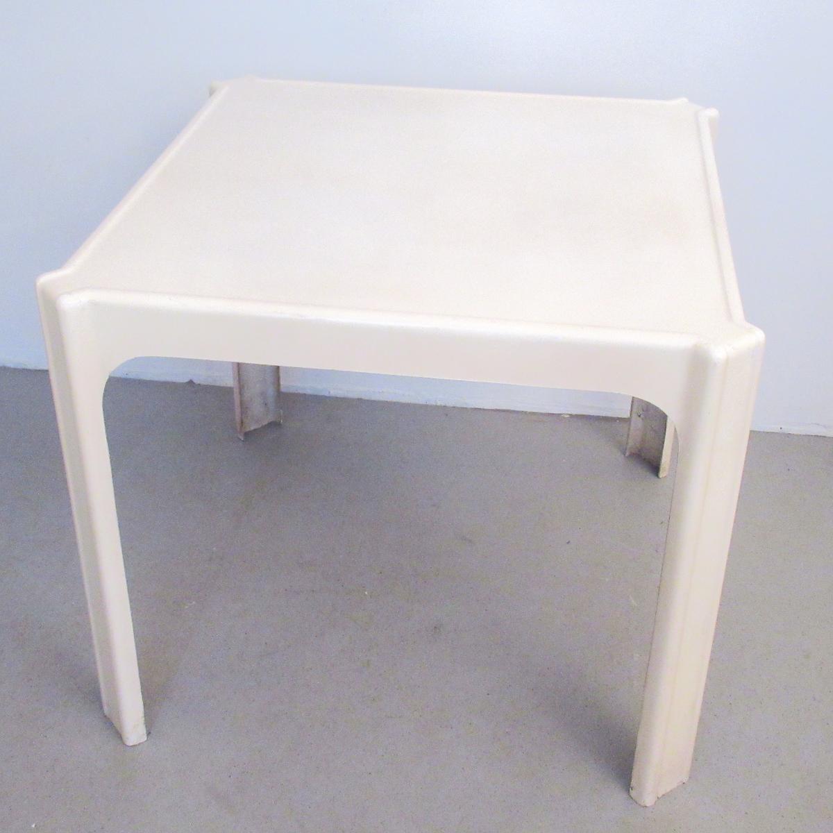 Table de salle à manger carrée Marc Berthier Roche Bobois - Fibre de verre - Années 70